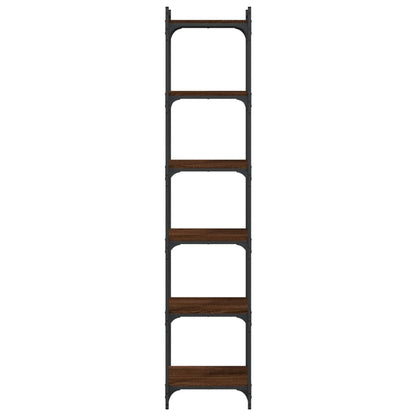 Libreria 6 Ripiani Rovere Marrone 40x30x188cm Legno Multistrato