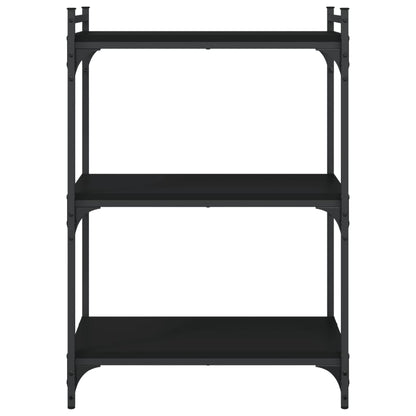 Libreria a 3 Ripiani Nera 60x30x86 cm in Legno Multistrato