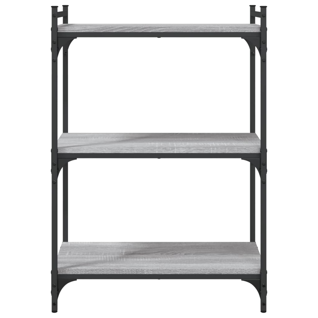 Libreria a 3 Ripiani Grigio Sonoma 60x30x86cm Legno Multistrato