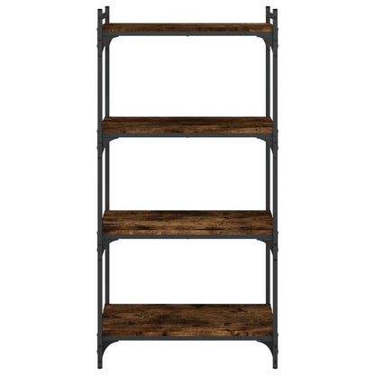 Libreria a 4 Ripiani Rovere Fumo 60x30x120 cm Legno Multistrato