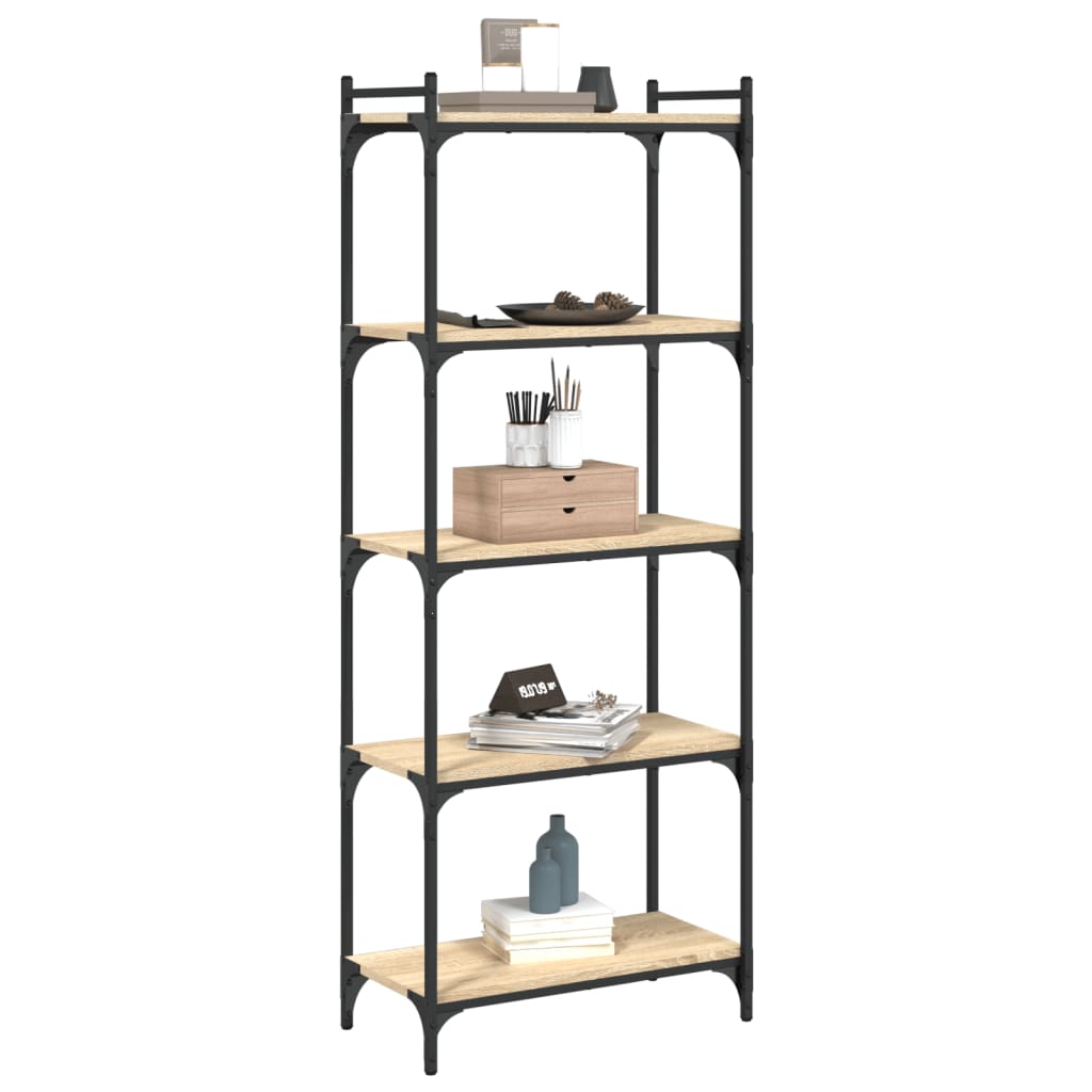 Libreria 5 Ripiani Rovere Sonoma 60x30x154 cm Legno Multistrato