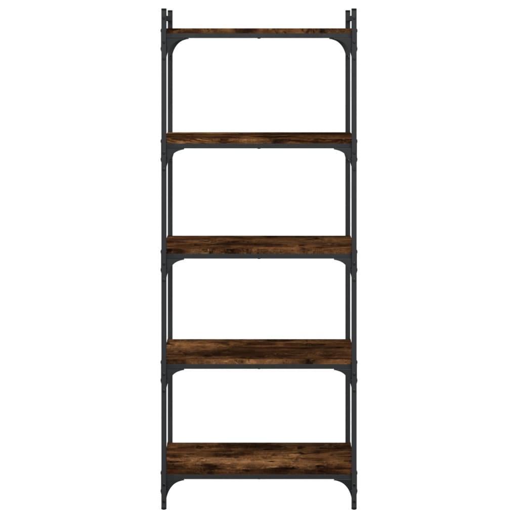 Libreria a 5 Ripiani Rovere Fumo 60x30x154 cm Legno Multistrato