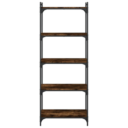 Libreria a 5 Ripiani Rovere Fumo 60x30x154 cm Legno Multistrato