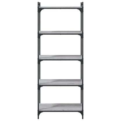 Libreria 5 Ripiani Grigio Sonoma 60x30x154cm Legno Multistrato
