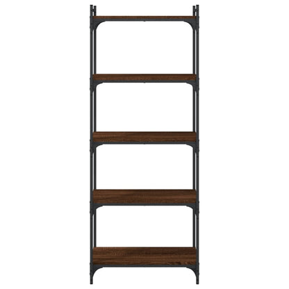 Libreria 5 Ripiani Rovere Marrone 60x30x154cm Legno Multistrato