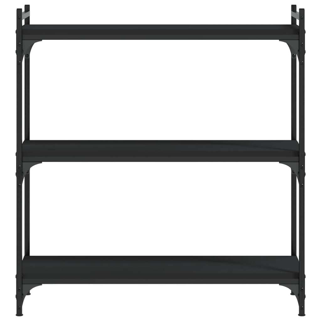 Libreria a 3 Ripiani Nera 80x30x86 cm in Legno Multistrato