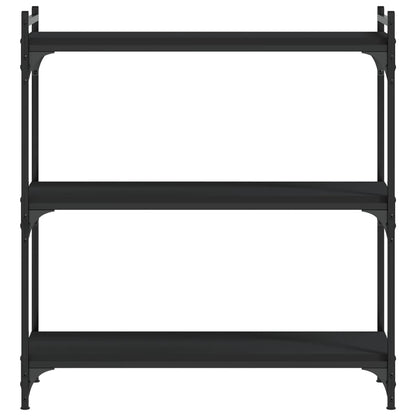 Libreria a 3 Ripiani Nera 80x30x86 cm in Legno Multistrato