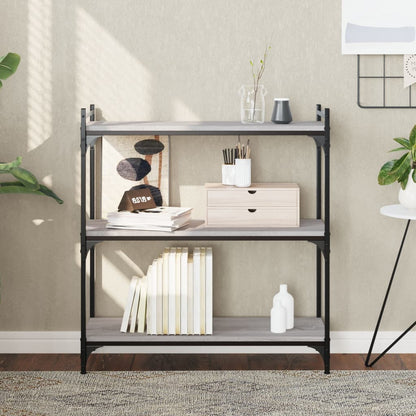 Libreria a 3 Ripiani Grigio Sonoma 80x30x86cm Legno Multistrato