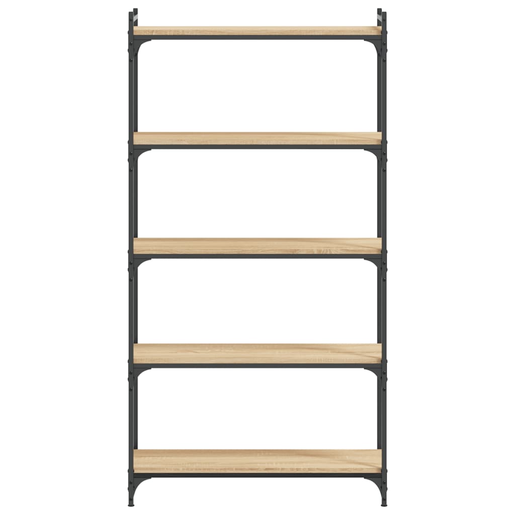 Libreria 5 Ripiani Rovere Sonoma 80x30x154 cm Legno Multistrato