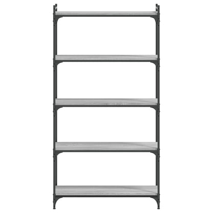 Libreria 5 Ripiani Grigio Sonoma 80x30x154cm Legno Multistrato