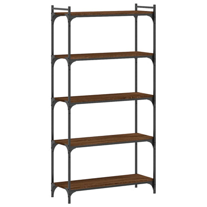 Libreria 5 Ripiani Rovere Marrone 80x30x154cm Legno Multistrato