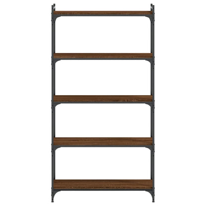 Libreria 5 Ripiani Rovere Marrone 80x30x154cm Legno Multistrato