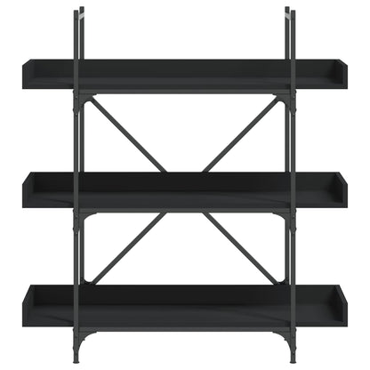 Libreria a 3 Ripiani Nera 100x33x108,5 cm in Legno Multistrato