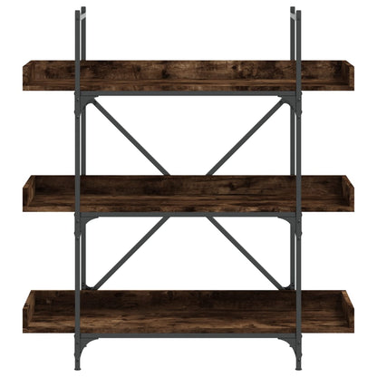 Libreria 3 Ripiani Rovere Fumo 100x33x108,5cm Legno Multistrato