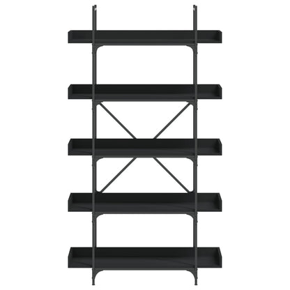 Libreria a 5 Ripiani Nera 100x33x180,5 cm in Legno Multistrato