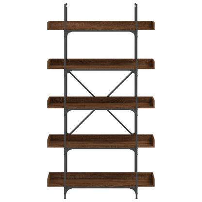 Libreria 5Ripiani Rovere Marrone 100x33x180,5 Legno Multistrato