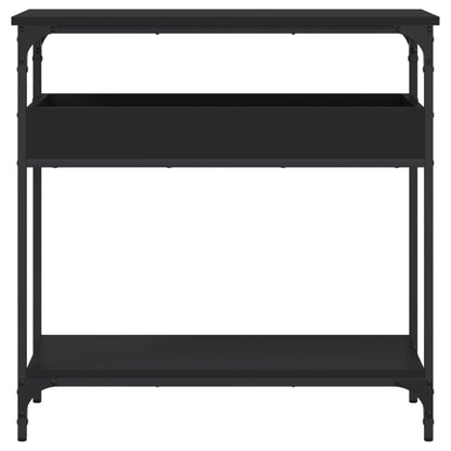 Tavolo Consolle con Ripiano Nero 75x29x75cm Legno Multistrato