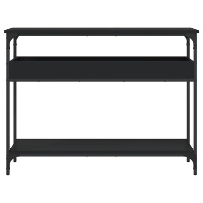 Tavolo Consolle con Ripiano Nero 100x29x75cm Legno Multistrato
