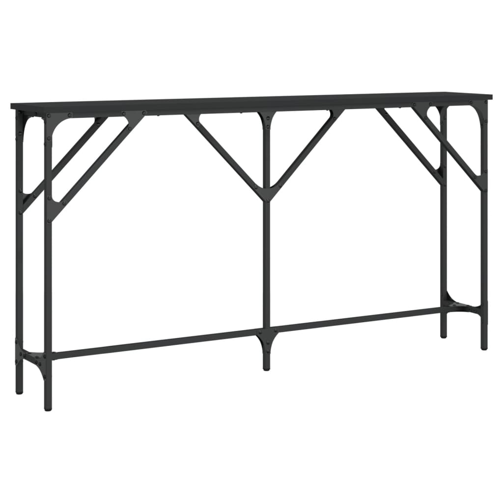 Tavolino Consolle Nero 140x23x75 cm in Legno Multistrato