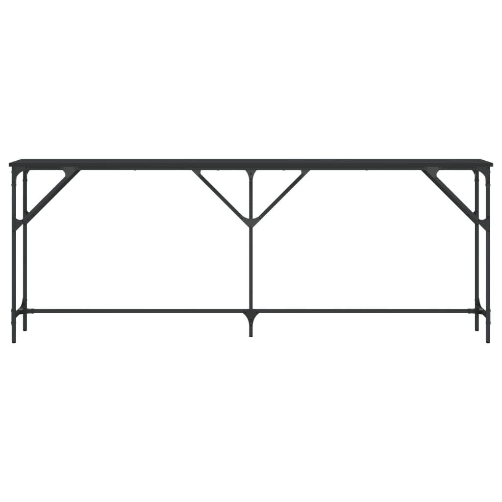 Tavolino Consolle Nero 200x29x75 cm in Legno Multistrato