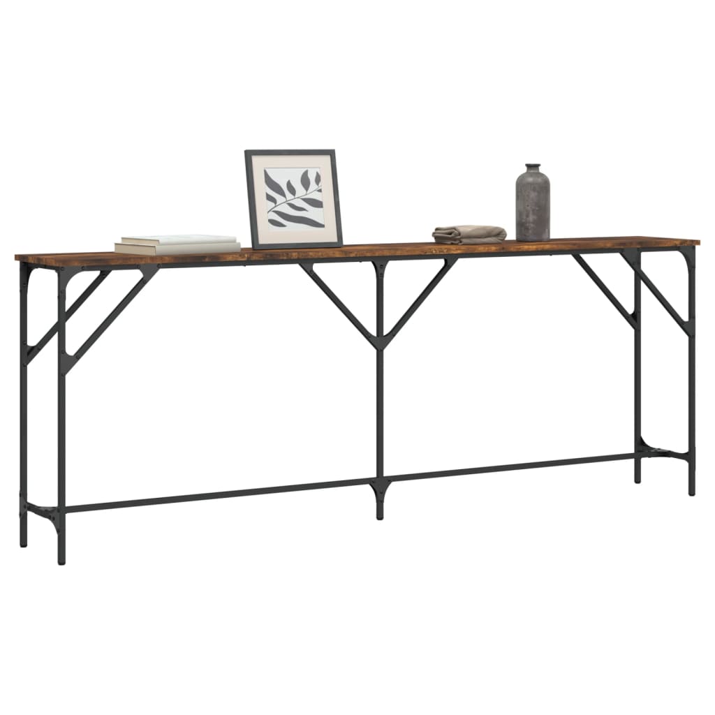 Tavolo Consolle Rovere Fumo 200x29x75 cm in Legno Multistrato