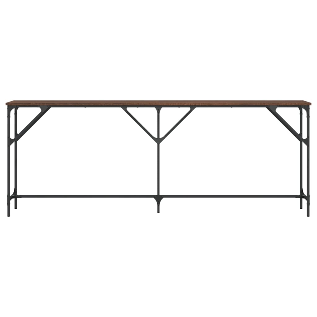 Tavolino Consolle Rovere Marrone 200x29x75 cm Legno Multistrato