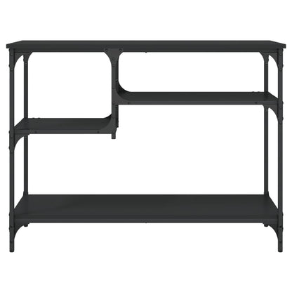 Tavolino Consolle con Ripiani Nero 100x35x75 cm