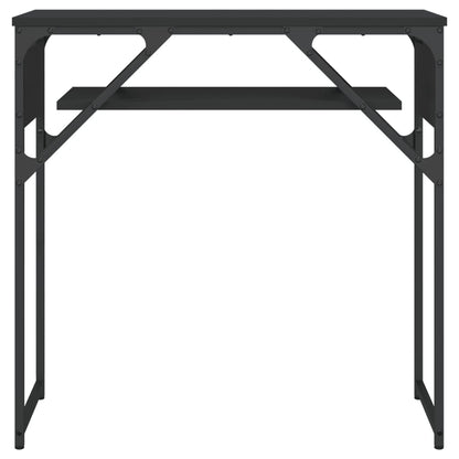 Tavolo Consolle con Ripiano Nero 75x30x75cm Legno Multistrato