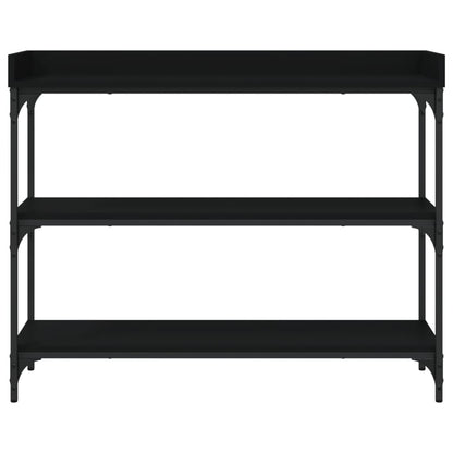 Tavolino Consolle con Ripiani Nero 100x30x80 cm