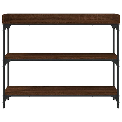 Tavolino Consolle con Ripiani Rovere Marrone 100x30x80 cm