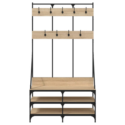 Appendiabiti con Porta Scarpe Rovere Sonoma 100x40x184 cm