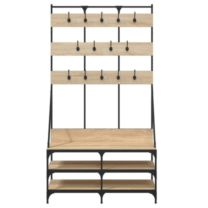 Appendiabiti con Porta Scarpe Rovere Sonoma 100x40x184 cm