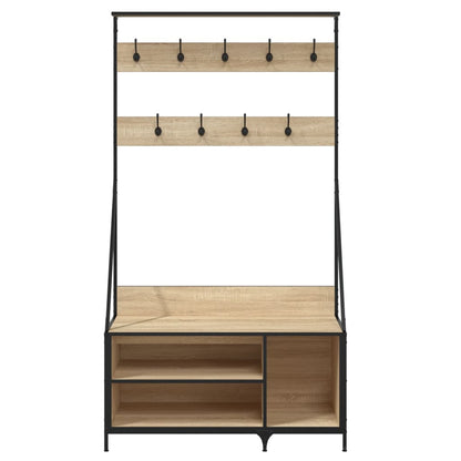 Appendiabiti con Porta Scarpe Rovere Sonoma 100x41x184 cm