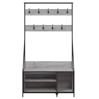 Appendiabiti con Porta Scarpe Grigio Sonoma 100x41x184 cm