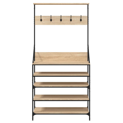 Appendiabiti con Porta Scarpe Rovere Sonoma 90x34x184 cm