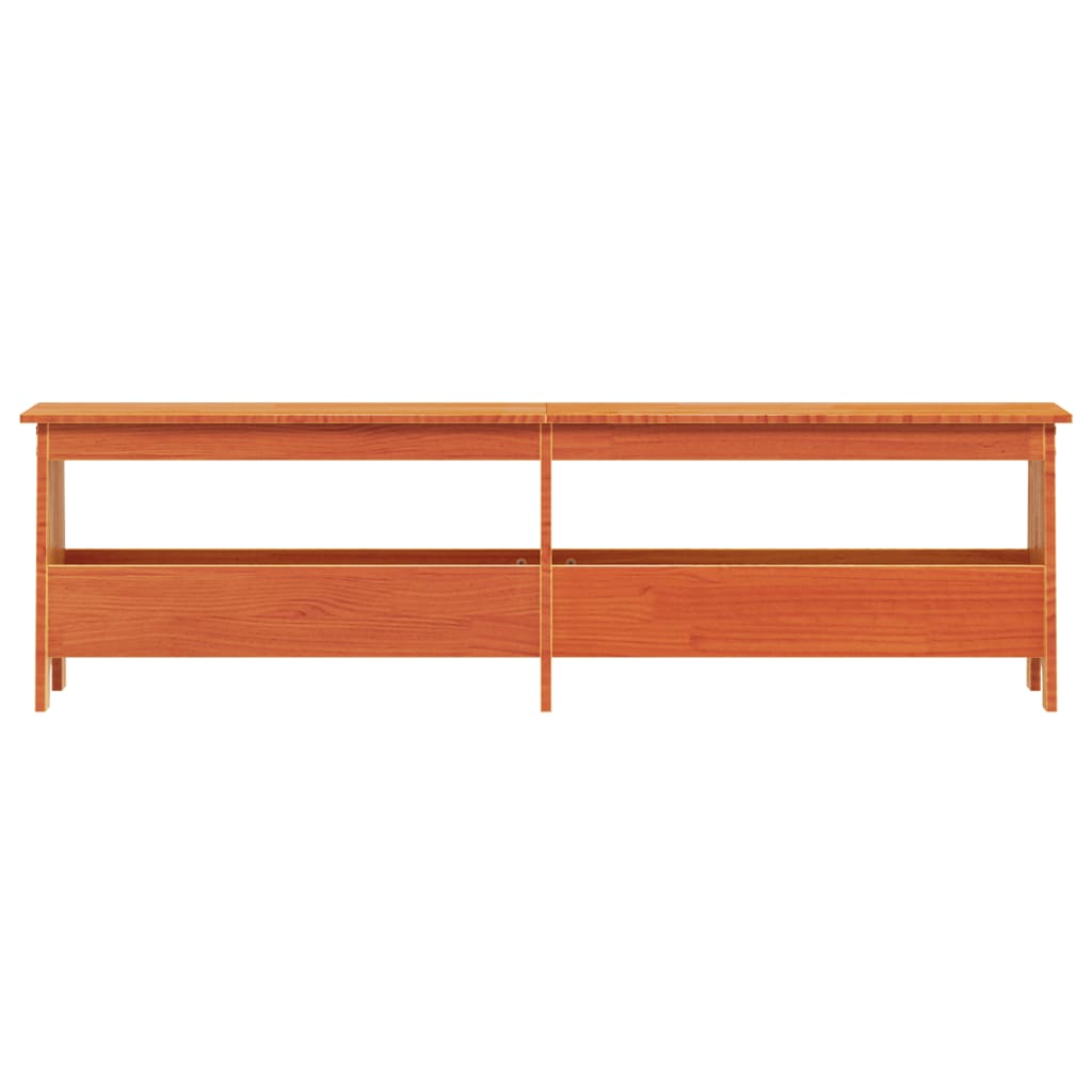 Panca da Ingresso Marrone Cera 160x28x45 cm Legno Massello Pino