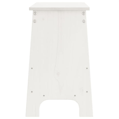 Panca da ingresso bianca 100x28x45 cm in legno massello di pino