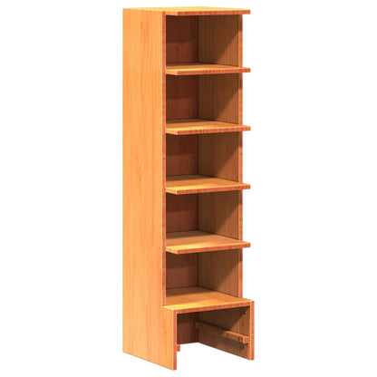 Scarpiera Marrone Cera 28x30x104 cm Legno Massello di Pino