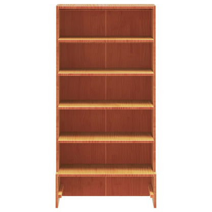 Scarpiera Marrone Cera 52x30x104 cm Legno Massello di Pino