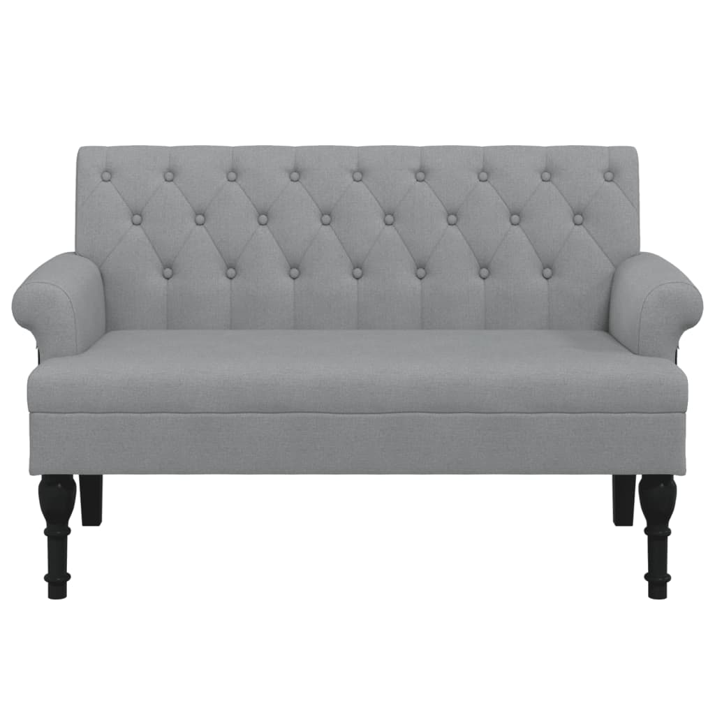 Panca con Schienale Grigio Chiaro 120x62x75,5 cm in Tessuto