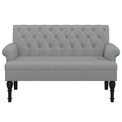 Panca con Schienale Grigio Chiaro 120x62x75,5 cm in Tessuto