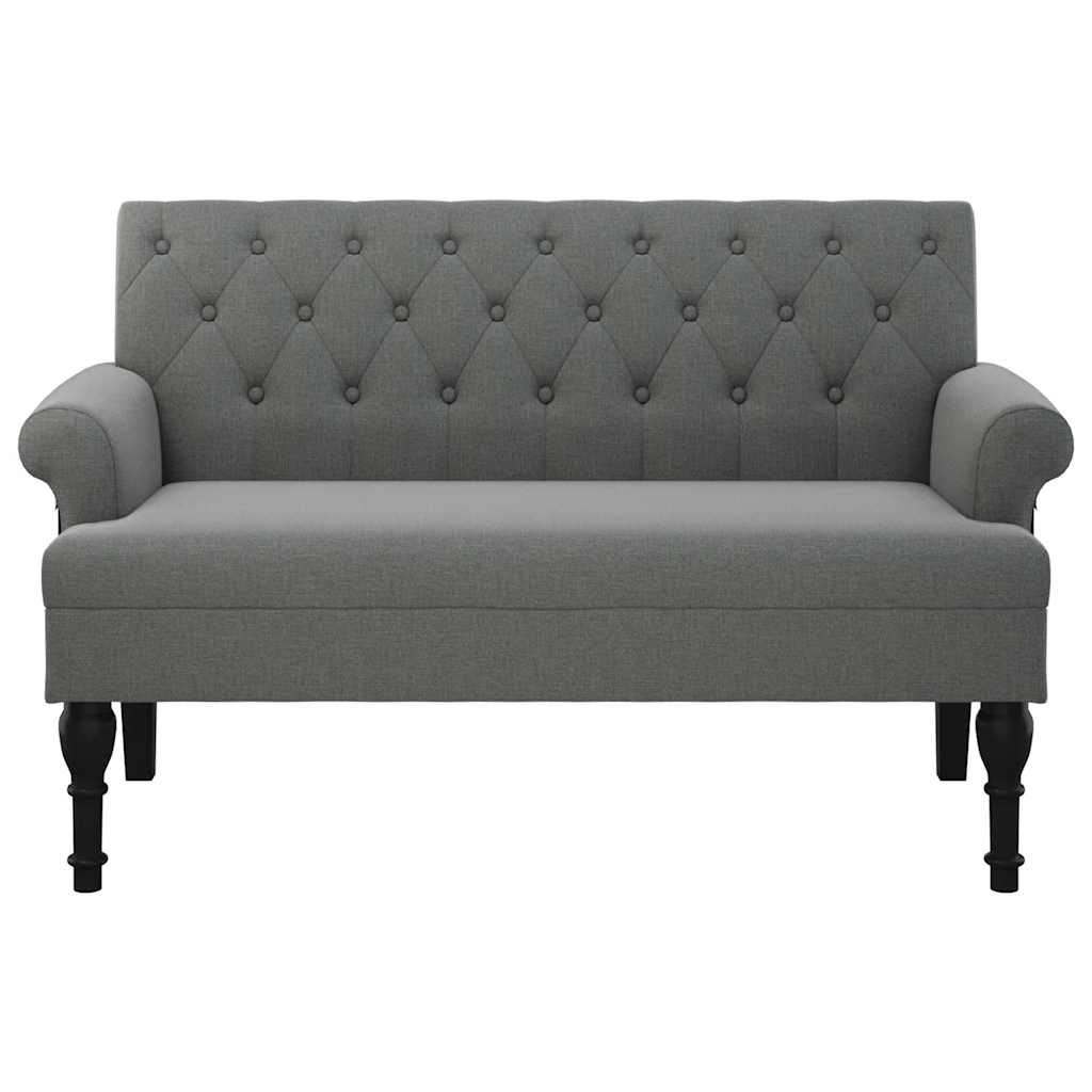 Panca con Schienale Grigio Scuro 120x62x75,5 cm in Tessuto