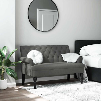 Panca con Schienale Grigio Scuro 120x62x75,5 cm in Tessuto