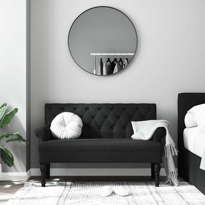 Panca con Schienale Nera 120x62x75,5 cm in Tessuto