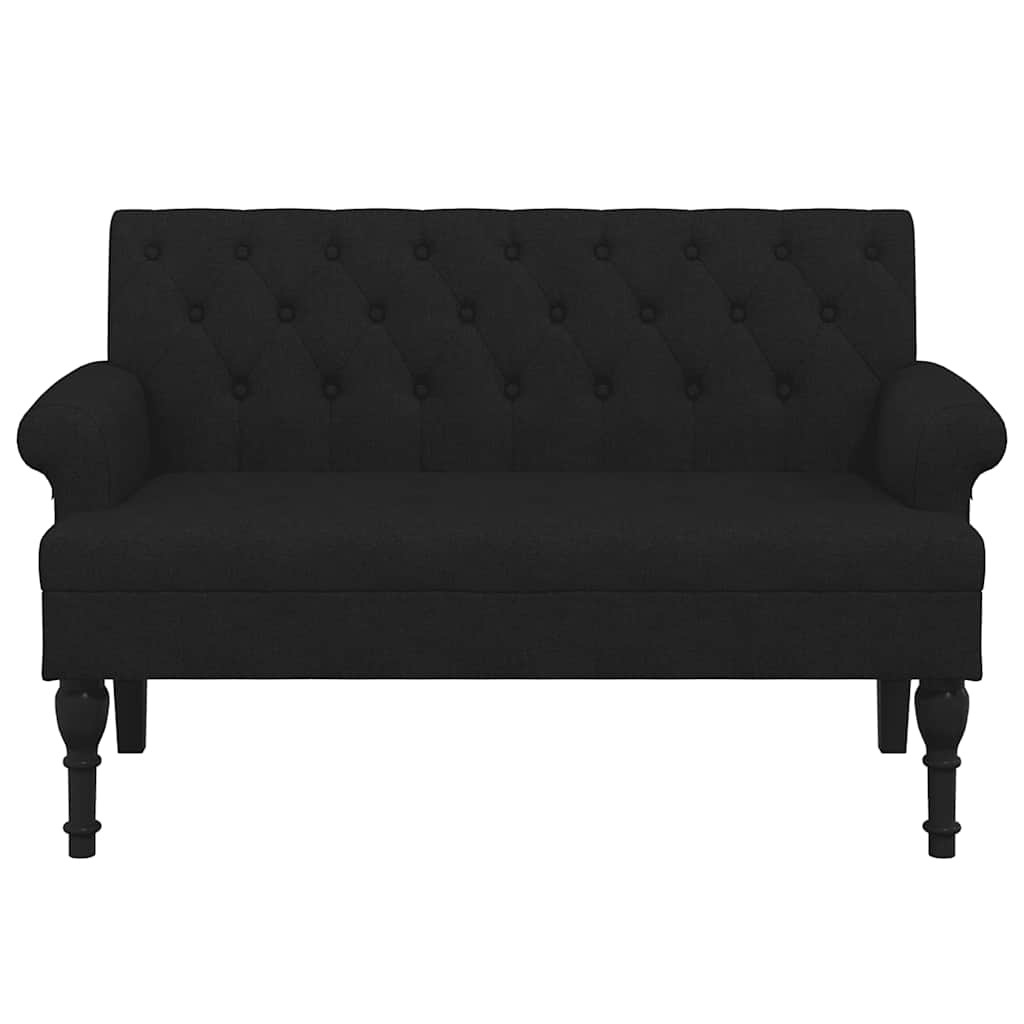 Panca con Schienale Nera 120x62x75,5 cm in Tessuto