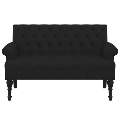 Panca con Schienale Nera 120x62x75,5 cm in Tessuto