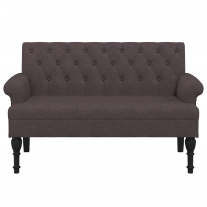 Panca con Schienale Marrone Scuro 120x62x75,5 cm in Tessuto