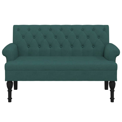 Panca con Schienale Verde Scuro 120x62x75,5 cm in Tessuto