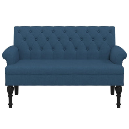 Panca con Schienale Blu 120x62x75,5 cm in Tessuto