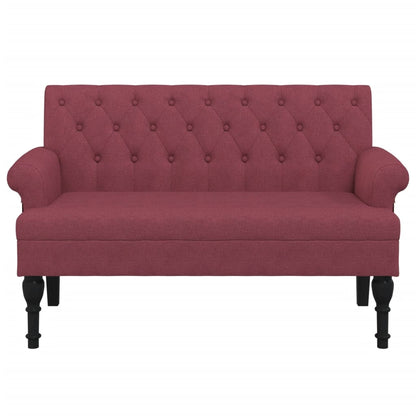 Panca con Schienale Rosso Vino 120x62x75,5 cm in Tessuto